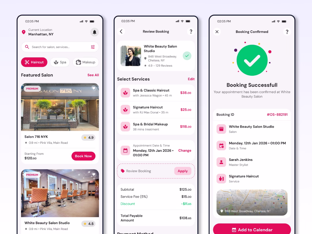Mobile App Development for Salon Service